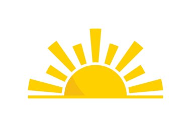 Şirketiniz için turuncu güneş logosu, güneş logosu tasarım şablonu, güneş patlaması ikonu ve güneş ikonu taşıyıcı tasarım şablonu, günbatımı logo vektörü, soyut yaratıcı güneş logosu tasarımı, Summer Sun Logosu