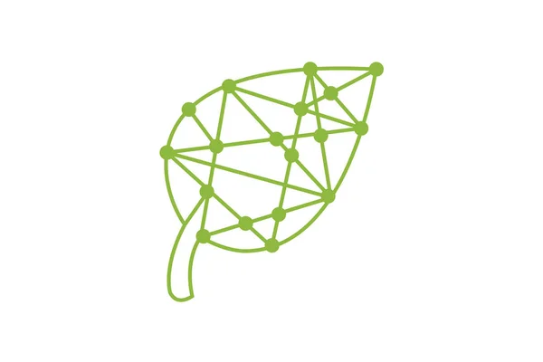 Green Technology Logo Ontwerpt Concept Blad Technologie Logo Ontwerp Nature — Stockvector