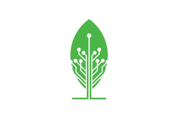 Diseño Del Logotipo Green Technology Diseño Del Logotipo Tecnología Hoja — Archivo Imágenes Vectoriales