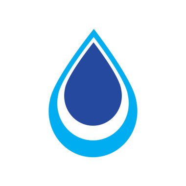 Beyaz arkaplanda soyut su damlası logosu sembolü, Waterdrop Logo tasarım şablonu. Doğal Düşen Su Logosu Şablon Çizim Tasarımı