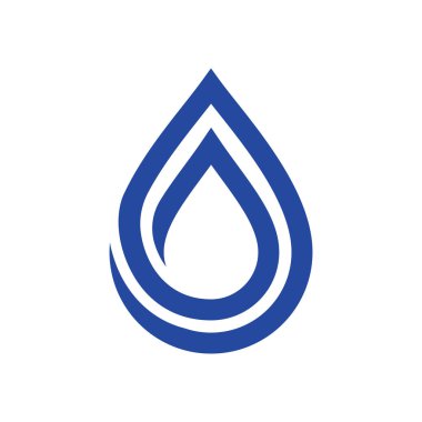 Beyaz arkaplanda soyut su damlası logosu sembolü, Waterdrop Logo tasarım şablonu. Doğal Düşen Su Logosu Şablon Çizim Tasarımı