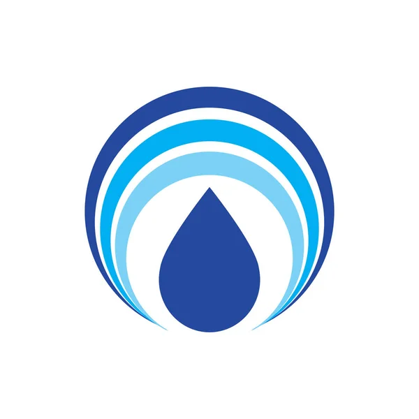 Abstrakt Vatten Droppe Logotyp Symbol Vit Bakgrund Waterdrop Logotyp Design — Stock vektor