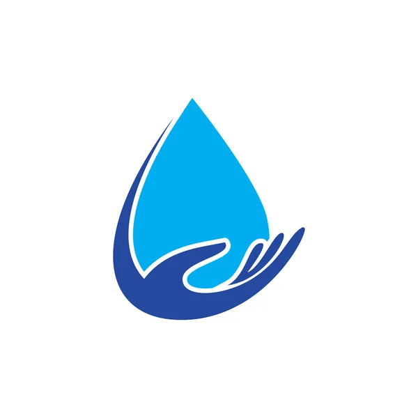 Abstrakt Vatten Droppe Logotyp Symbol Vit Bakgrund Waterdrop Logotyp Design — Stock vektor