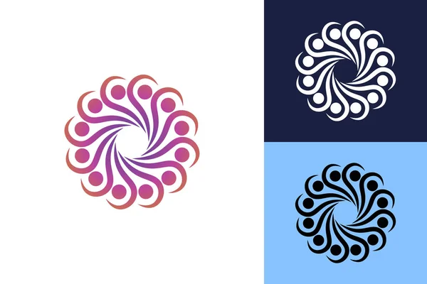 Conecte Modelo Logotipo Das Pessoas Logotipo Das Pessoas Rede Social — Vetor de Stock