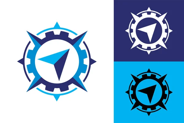 Compass Logo Vector Icon Modern Navigation Symbol — Stock vektor