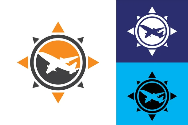 Brújula Logo Vector Icono Símbolo Navegación Moderna — Vector de stock