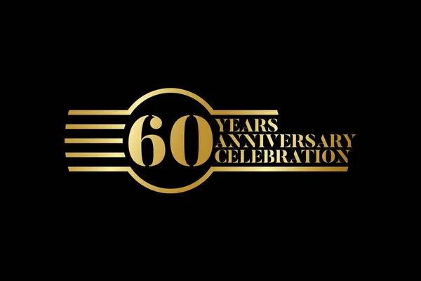 Επέτειος Λογότυπο Πρότυπο Σχεδιασμός Διάνυσμα Εορτασμός Γενεθλίων Χρυσή Επέτειο Έμβλημα — Διανυσματικό Αρχείο
