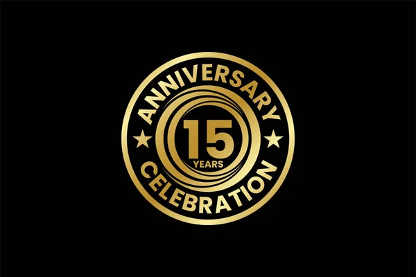 Plantilla Logotipo Aniversario Celebración Cumpleaños Diseño Vectorial Emblema Aniversario Oro — Vector de stock