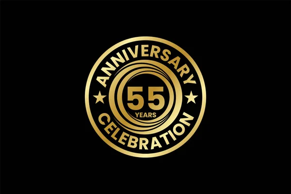 Plantilla Logotipo Aniversario Celebración Cumpleaños Diseño Vectorial Emblema Aniversario Oro — Vector de stock