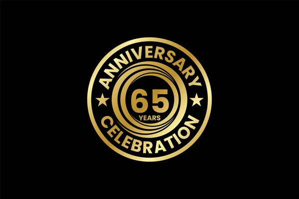 Επέτειος Λογότυπο Πρότυπο Σχεδιασμός Διάνυσμα Εορτασμός Γενεθλίων Χρυσή Επέτειο Έμβλημα — Διανυσματικό Αρχείο