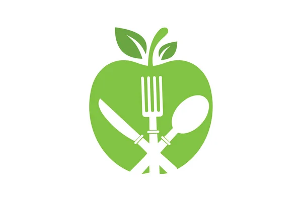 Apple Fresh Food Logo Zeichen Symbol Flachem Stil Auf Weißem — Stockvektor