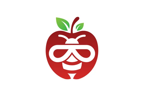 Abstrakcyjny Symbol Logo Jabłko Pszczoła Znak Białym Tle Ilustracja Logo — Wektor stockowy