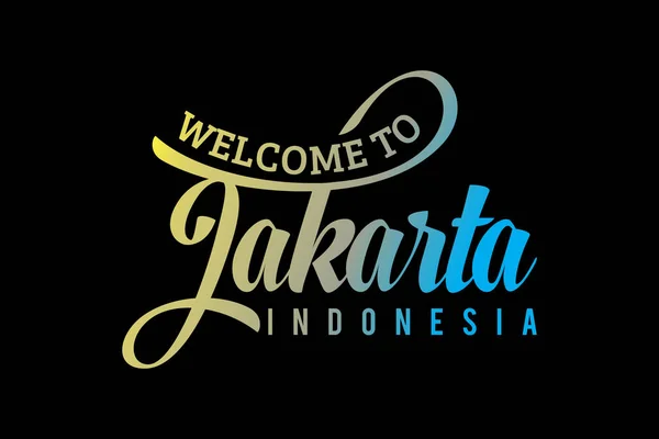 Bem Vindo Jakarta Word Text Creative Font Design Illustration Sinal —  Vetores de Stock