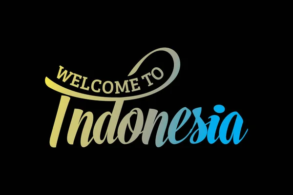 Welkom Bij Indonesia Word Text Creative Font Ontwerp Illustratie Welkomstteken — Stockvector