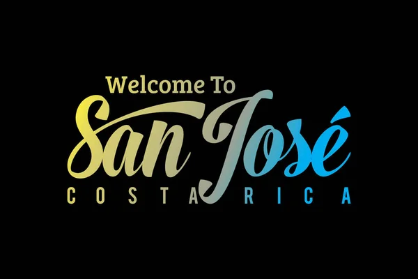 Bienvenido San Jose Word Text Creative Font Design Illustration Señal — Vector de stock