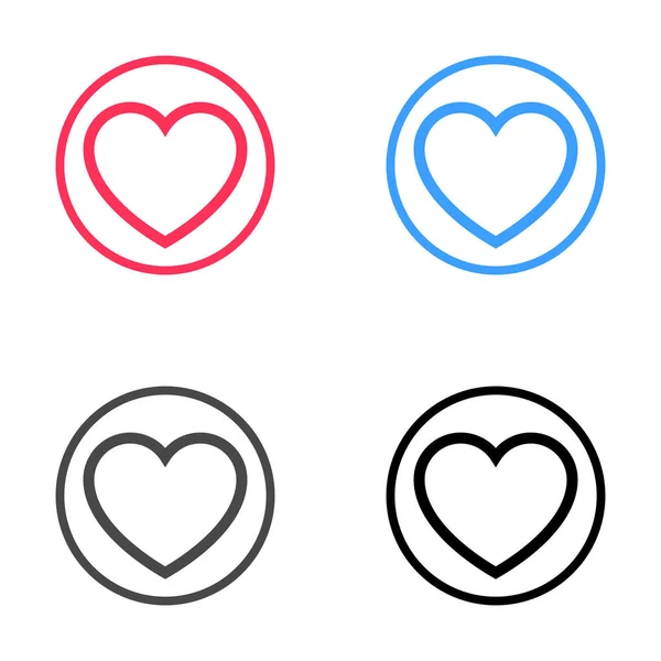 Favoritos Icono Corazón Signo Amor Símbolo Marcar Símbolo Botón — Vector de stock