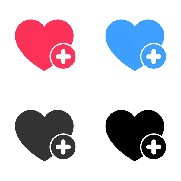 Icône Favoris Avec Symbole Une Icône Préférée Coeur Ajouter Signe — Image vectorielle