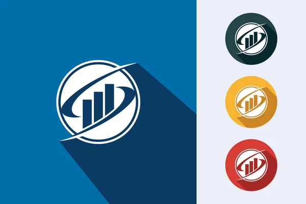Ícone Barra Financeira Gráfico Conceito Logotipo Contabilidade Financeira — Vetor de Stock