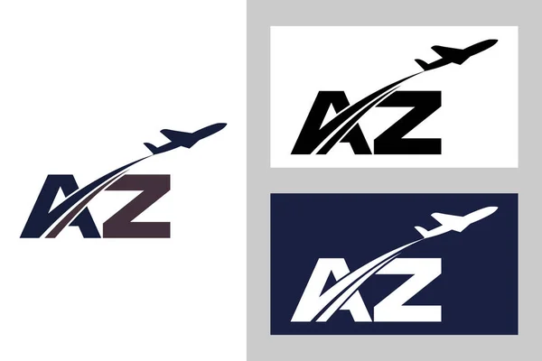 Lettera Iniziale Con Logo Aviation Design Air Airline Airplane Travel — Vettoriale Stock