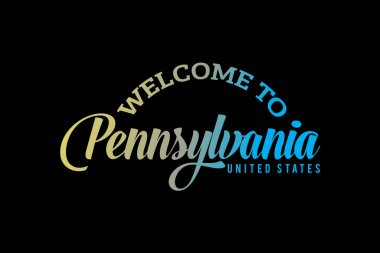 PENNSYLVANIA Kelime Metni, Yaratıcı Yazı Tipi Tasarımı İllüstrasyonuna Hoşgeldiniz