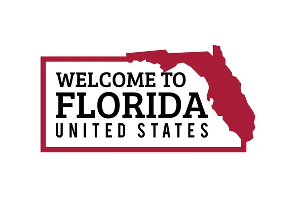 Vítejte Floridě Word Text Creative Font Design Illustration Vítejte Znamení — Stockový vektor