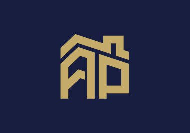 A ve P harflerinin baş harfleri çatıda. Emlak logosu tasarımı konsepti.