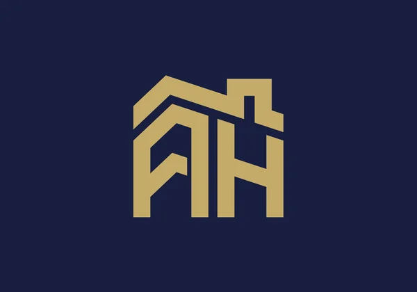 Lettera Iniziale Con Tetto Concetto Design Del Logo Immobiliare — Vettoriale Stock