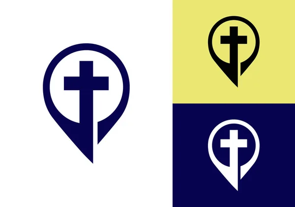 Kyrkans Logo Kristna Tecken Symboler Jesu Kors — Stock vektor