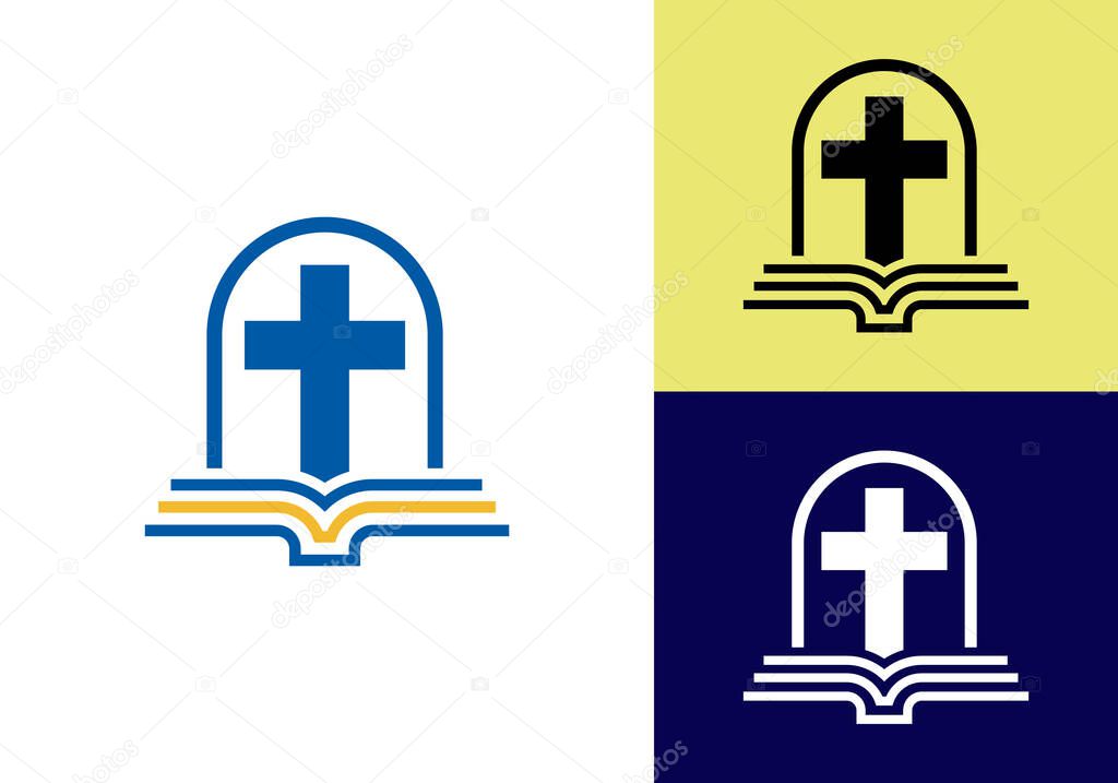 Church logo. Christian sign symbols. The Cross of Jesus