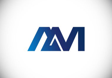 Bir M harfli logo tasarımı, Yaratıcı Modern Harfler Vektör Simgesi Simgesi İllüstrasyonu.