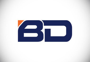 B D İlk harf logo tasarımı, Yaratıcı Modern Harfler Vektör Simgesi Simgesi İllüstrasyonu.