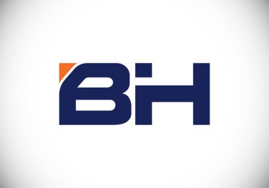 B H İlk harf logo tasarımı, Yaratıcı Modern Harfler Vektör Simgesi Simgesi İllüstrasyonu.