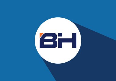 B H İlk harf logo tasarımı, Yaratıcı Modern Harfler Vektör Simgesi Simgesi İllüstrasyonu.