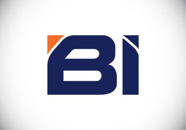 B I İlk harf logosu tasarımı, Yaratıcı Modern Harfler Vektör Simgesi Simgesi İllüstrasyonu.