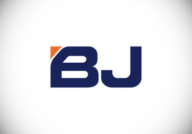 B J İlk harf logosu tasarımı, Yaratıcı Modern Harfler Vektör Simgesi Simgesi İllüstrasyonu.