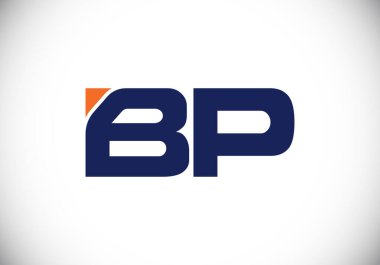 B P İlk harf logo tasarımı, Yaratıcı Modern Harfler Vektör Simgesi İllüstrasyonu.