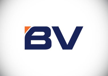 B V İlk harf logo tasarımı, Yaratıcı Modern Harfler Vektör Simgesi İllüstrasyonu.