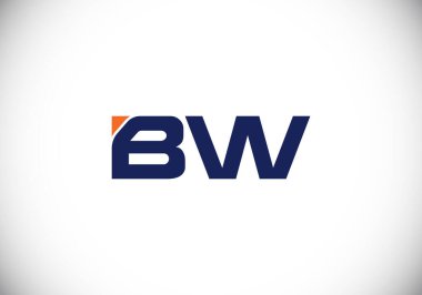 B W İlk harf logosu tasarımı, Yaratıcı Modern Harfler Vektör Simgesi Simgesi İllüstrasyonu.