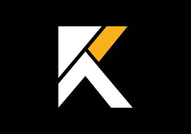 Minimalist K harfi logo tasarımı, Yaratıcı Modern Harfler Vektör Simgesi Simgesi İllüstrasyonu.