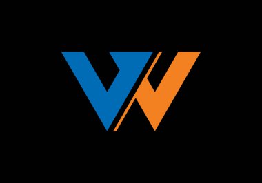 Minimalist W harfi logo tasarımı, Yaratıcı Modern Harfler Vektör Simgesi Simgesi İllüstrasyonu.