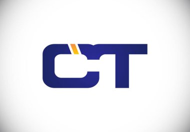 C T İlk harf logosu tasarımı, Yaratıcı Modern Harfler Vektör Simgesi Simgesi İllüstrasyonu.