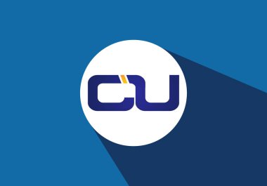 C U İlk harf logo tasarımı, Yaratıcı Modern Harfler Vektör Simgesi Simgesi İllüstrasyonu.