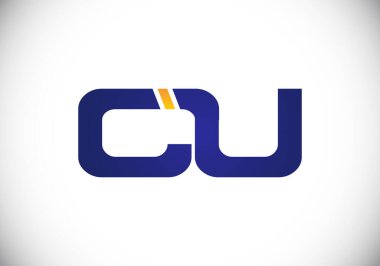 C U İlk harf logo tasarımı, Yaratıcı Modern Harfler Vektör Simgesi Simgesi İllüstrasyonu.