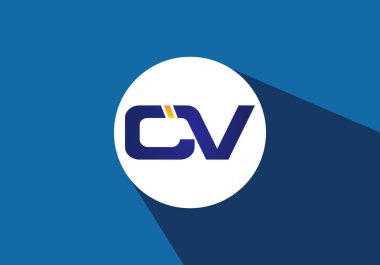C V İlk harf logosu tasarımı, Yaratıcı Modern Harfler Vektör Simgesi Simgesi İllüstrasyonu.