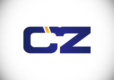 C Z İlk harf logosu tasarımı, Yaratıcı Modern Harfler Vektör Simgesi Simgesi İllüstrasyonu.