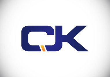 C K İlk harf logo tasarımı, Yaratıcı Modern Harfler Vektör Simgesi Simgesi İllüstrasyonu.