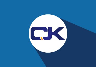C K İlk harf logo tasarımı, Yaratıcı Modern Harfler Vektör Simgesi Simgesi İllüstrasyonu.