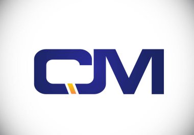 C M İlk harf logosu tasarımı, Yaratıcı Modern Harfler Vektör Simgesi Simgesi İllüstrasyonu.