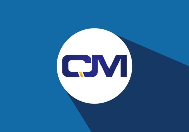 C M İlk harf logosu tasarımı, Yaratıcı Modern Harfler Vektör Simgesi Simgesi İllüstrasyonu.