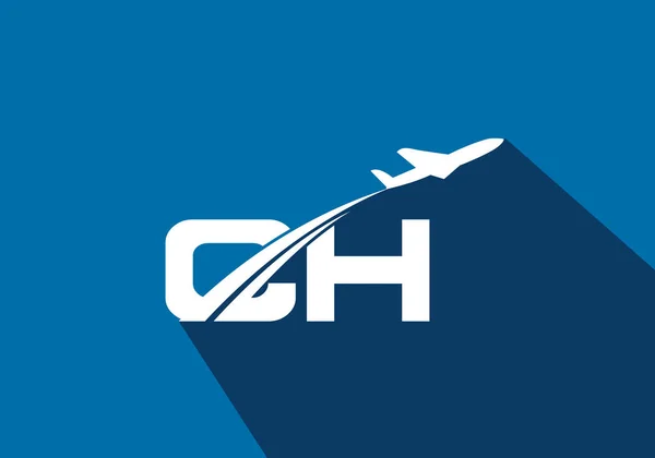 Havacılık Logosu Tasarımı Hava Havayolu Uçak Seyahat Logosu Şablonlu Harf — Stok Vektör